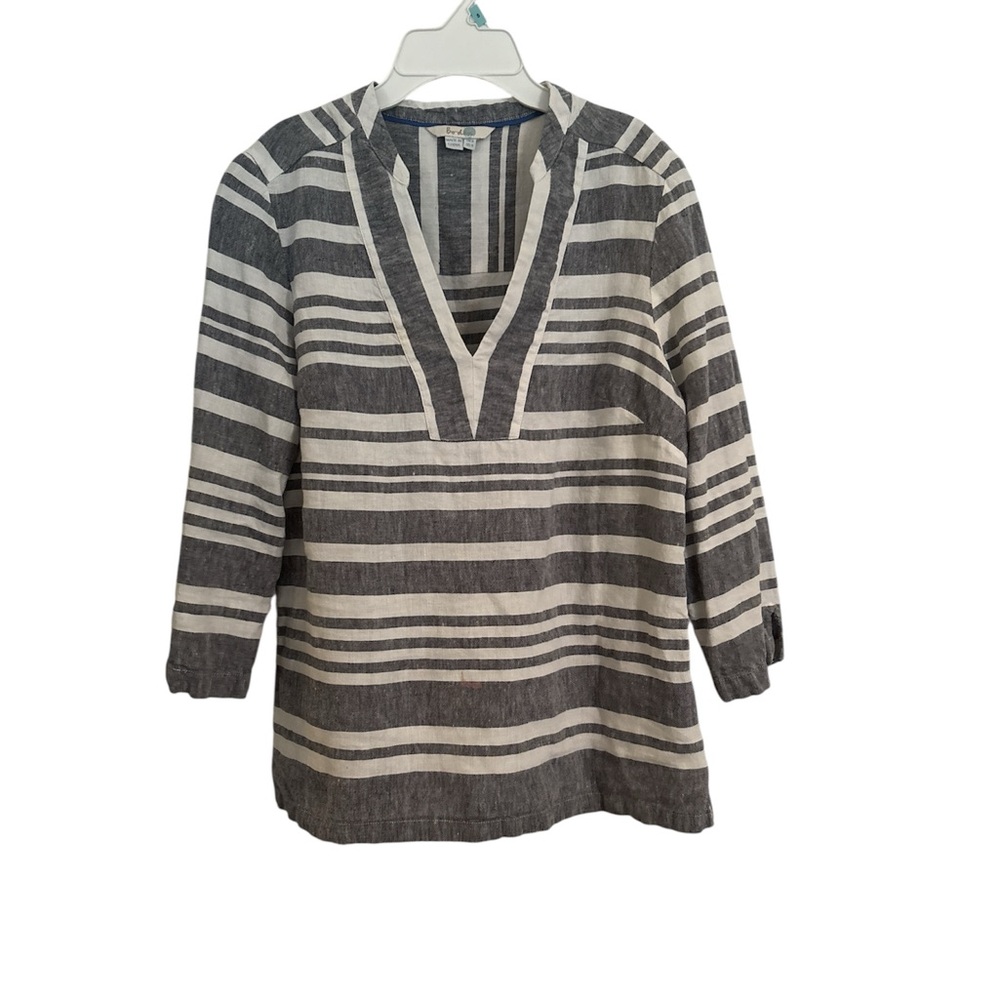 Boden Rosemary Stripe Linen Blouse | Size 4 | Excellent Used Condition
